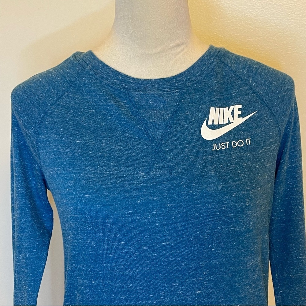 Nike Blue Just Do It Long Sleeve Sweatshirt Women’s XS - Picture 4 of 8
